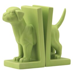 Green Feist Dog Bookend