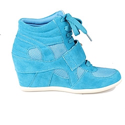 Shop Refresh by Beston Women's 'Dakota' Teal Sneaker Booties - Free ...