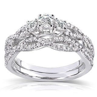 Annello 14k Gold 1 2ct Tdw Diamond Braided Bridal Ring Set Free Annello 14k Gold 1 2ct Tdw Diamond Braided Bridal Ring Set