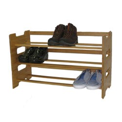 Shop Black Friday Deals On Richards Homewares Bamboo 3 Tier Stackable Shoe Rack Overstock 8107747