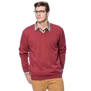 Shop Enzo Mantovani Men's Italian Cotton V-neck Sweater - Free Shipping ...