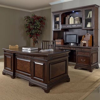 Drake 72-inch Executive Desk, Credenza with Hutch and Office Chair ...