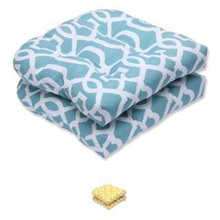 Pillow Perfect Outdoor Rhodes Quartz Wicker Seat Cushion (Set of 2