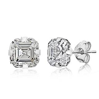 Gold Stud Cubic Zirconia Earrings Online At Our Pori 14k White Gold 6mm Cher Cut Cubic Zirconia Stud Earrings