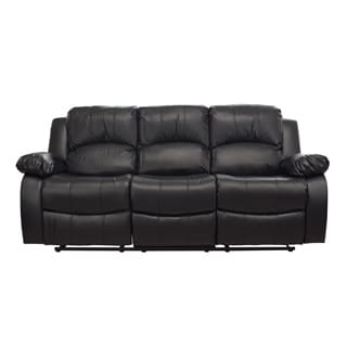 LYKE Home Kayla Black Bonded Leather Sofa - Bed Bath & Beyond - 10192174