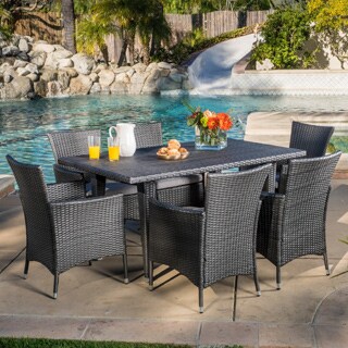 Malta 7-pc Wicker Dining Set Christopher Knight