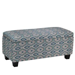 Ikat Ottomans Storage Online At Our Cortesi Home Yarka Storage Ottoman In Linen Ikat Pattern