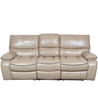 Porter Alameda Cream Vegan Leather Like Dual Reclining Sofa With Contrast Welt And Fold Down Console Ping The Best Deals On