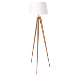Versanora Romanza Light Brown 60-inch Tripod Floor Lamp with White ... Versanora Romanza Light Brown 60-inch Tripod Floor Lamp with White ...