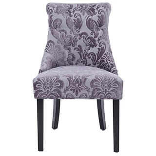 Grey damask 2025 dining chairs