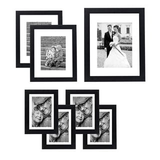 Set of 10-11x14 WHITE/ WHITE Gallery Mats with 1/2" Wide Reveal  to fit 5x7 