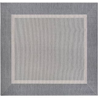 Outdoor Flatweave Round Oval Square Area Rugs For Less Recife Stria Texture Champagne Grey Indoor Outdoor Square Rug 8 6