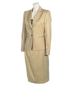 Tahari by Arthur S. Levine Khaki Skirt Suit