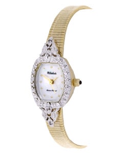 lucien piccard women's gold & diamond watch