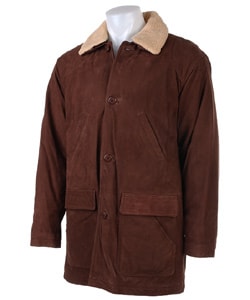 Leather Barn Coat w/ Sherpa Collar 