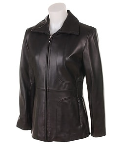 Nine West Black Leather Jacket - Free Shipping Today - Overstock.com ...