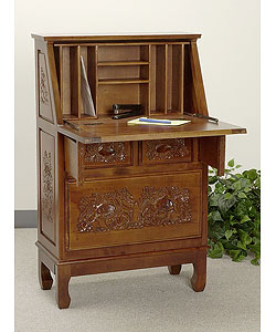 drop front secretary desk with hutch