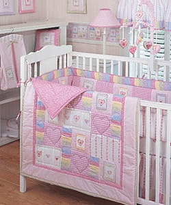 Laura Ashley Candy Hearts 4-piece Crib Set - Bed Bath & Beyond - 1553079