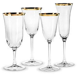 Vera Wang Gold-rimmed Classic Footed Wine Glasses (set Of 4) - Bed Bath 