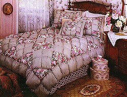 Shop English Rose Patchwork Puff Quilt Set King Free Shipping