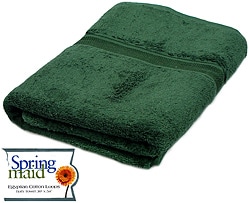 green bath towels