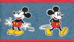 Vintage Mickey Mouse Wallpaper Borders (Set of 2) - Bed Bath & Beyond -  25622