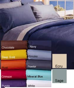 Shop Solid Smoke Blue 300 Thread Count King Duvet Cover Set Open