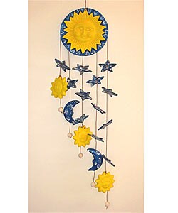 Handmade Sun Moon And Stars Ceramic Wind Chime Peru Free Sun Moon And Stars Ceramic Wind Chime Peru
