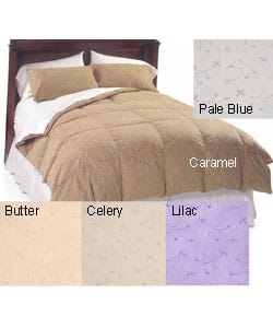 Shop Reversible Embroidered Microsuede Down Comforter Set