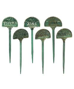 slide 1 of 1, Brass Herb Garden Markers (Set of 6)