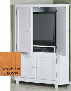 Shop Somerville Light Oak Corner TV Armoire Free Shipping Today