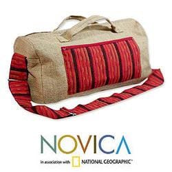 Jute and Cotton Maya Sunset Large Travel Bag (Guatemala)