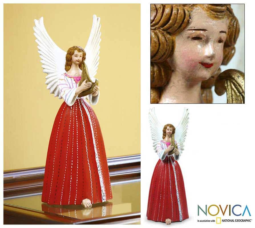 Ceramic 'Angel from Santiago Atitlan' Sculpture (Guatemala)