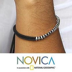 Sterling Silver 'Grains of Rice' Wrap Bracelet (Indonesia) Novica Bracelets