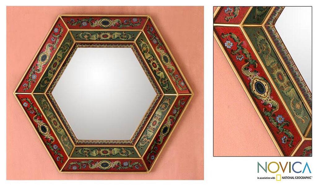 Glass 'Nature's Peace' Mirror (Peru)