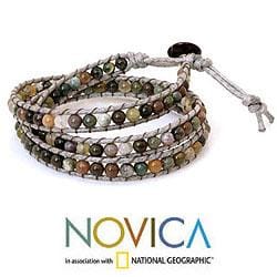 Jasper Wrap Bracelet 'Rainforest Majesty' (Thailand) Novica Bracelets