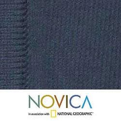 Cotton 'Lima Navy' Cardigan (Peru) Novica Women's Clothing