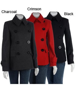 Marvin Richards Womens Short Wool Pea Coat  