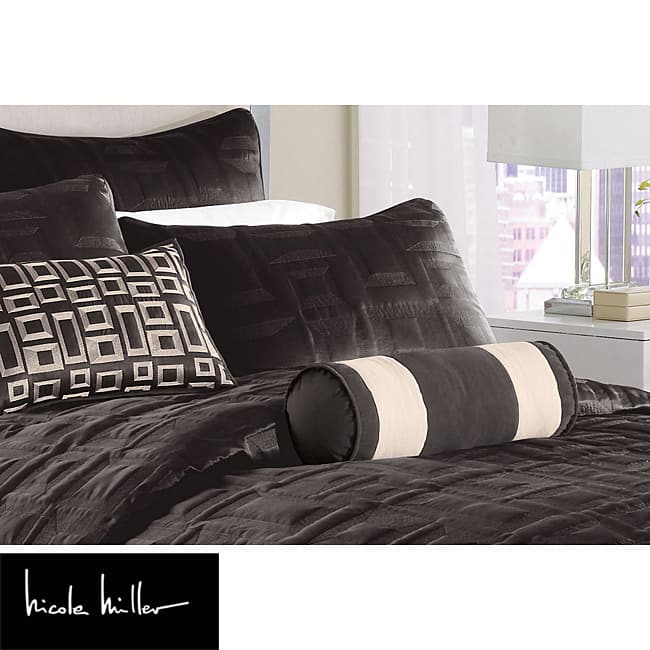 Nicole Miller City Square Black Standard Pillow Sham
