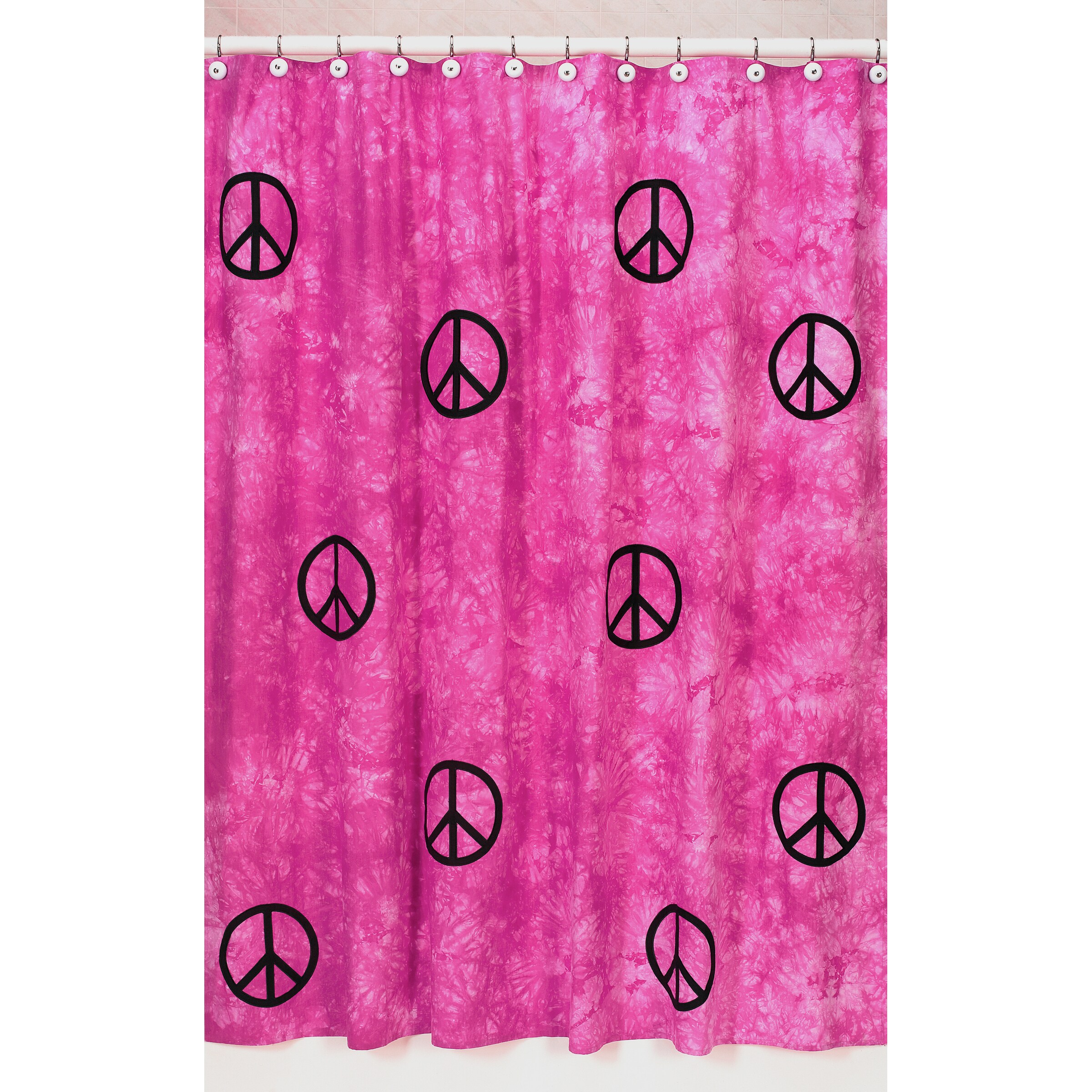 Shop Sweet Jojo Designs Pink Groovy Peace Sign Tie Dye Shower