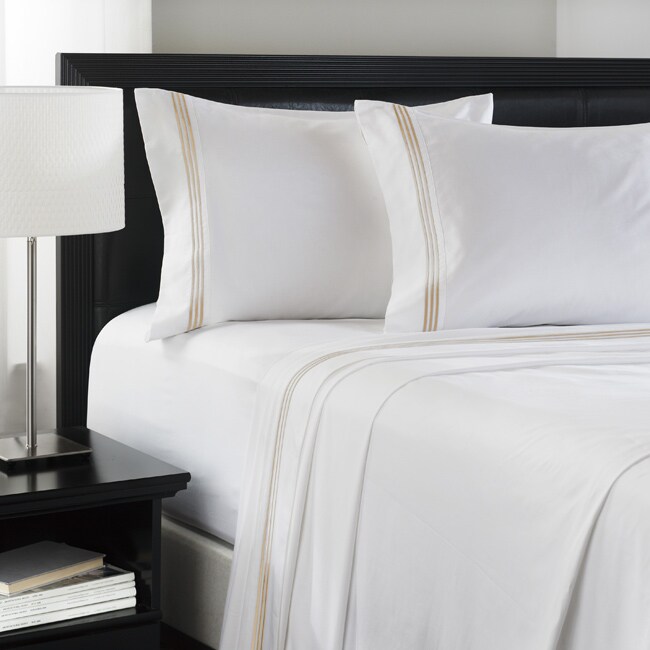 Roxbury Park Ecru Baratto Stripe Sheet Set