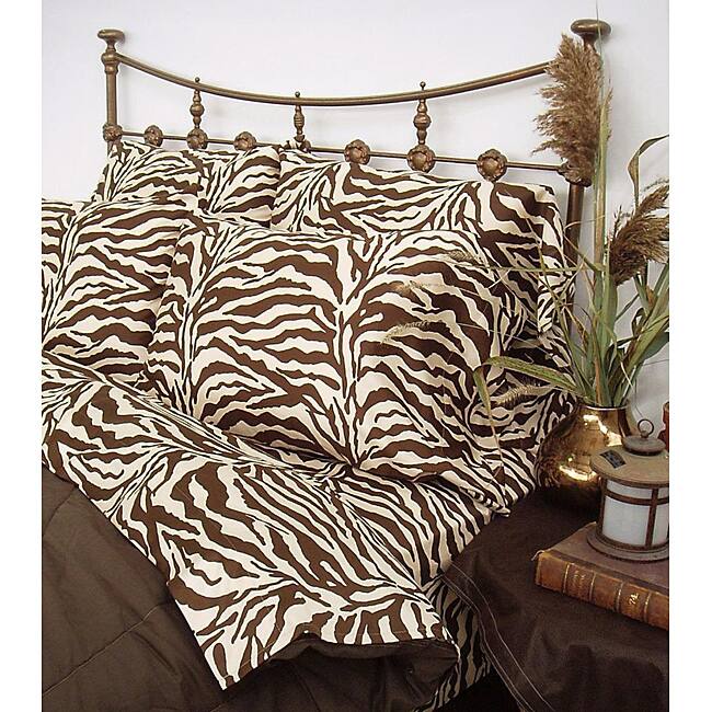 Zebra Brown Safari Twin-size Sheet Set