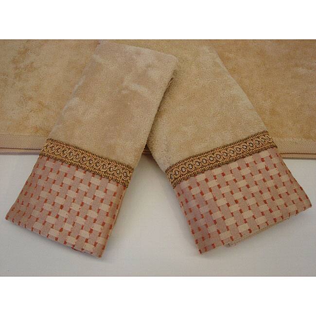 Sherry Kline Chekered Chenille Dots Decorative 3-piece Towel Set - Red