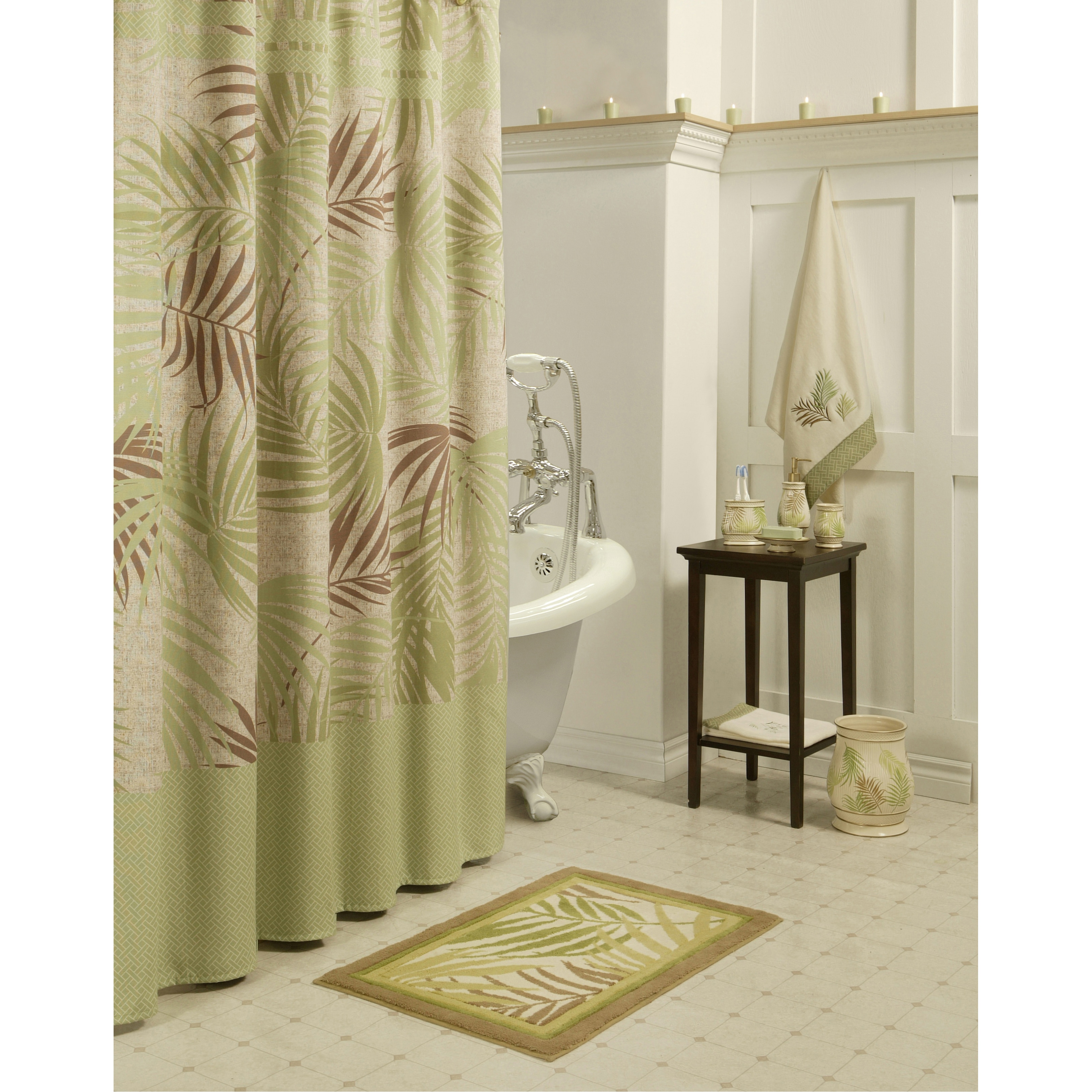 Sherry Kline Sago Palm Shower Curtain With Hook Set