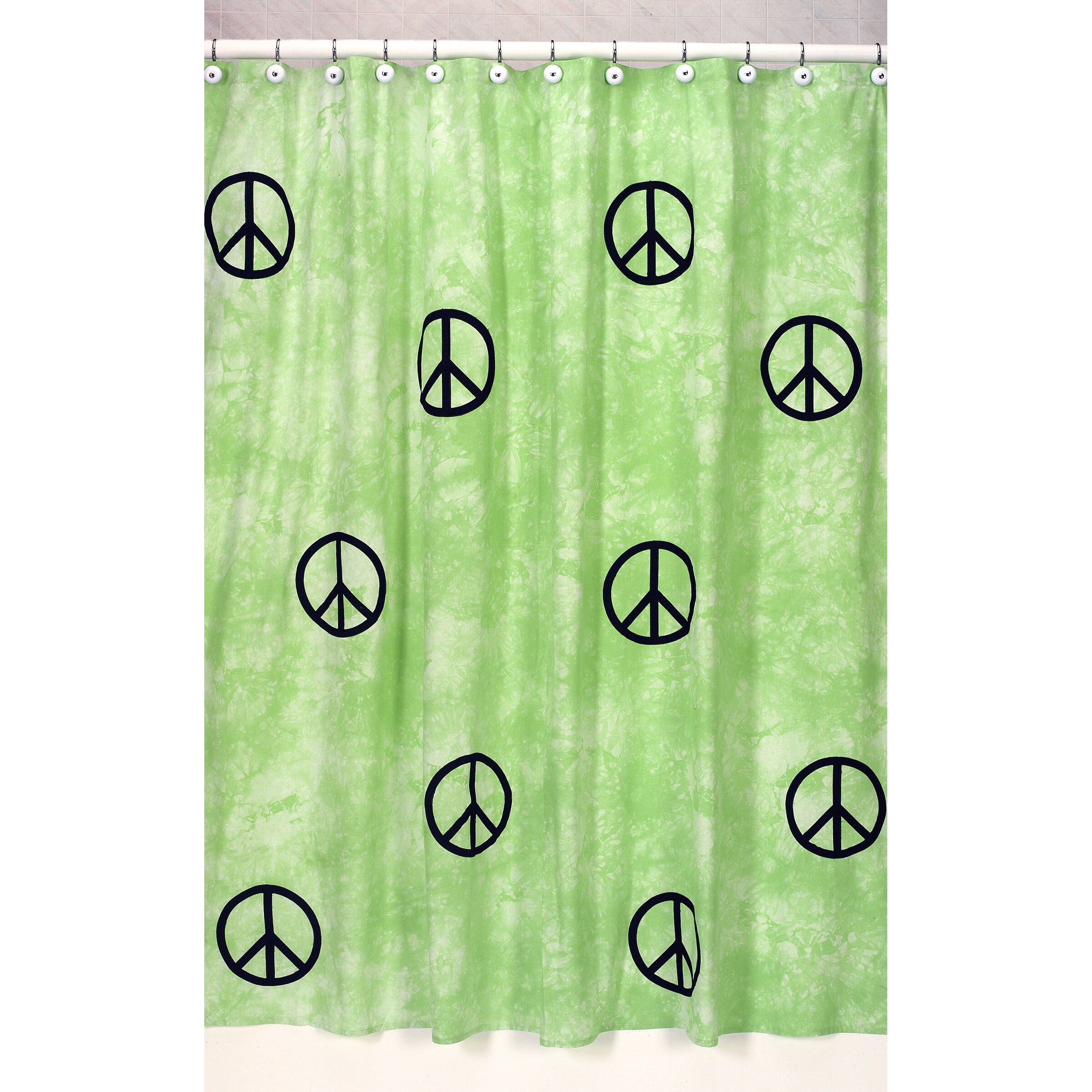 Shop Sweet Jojo Designs Lime Groovy Peace Sign Tie Dye Shower