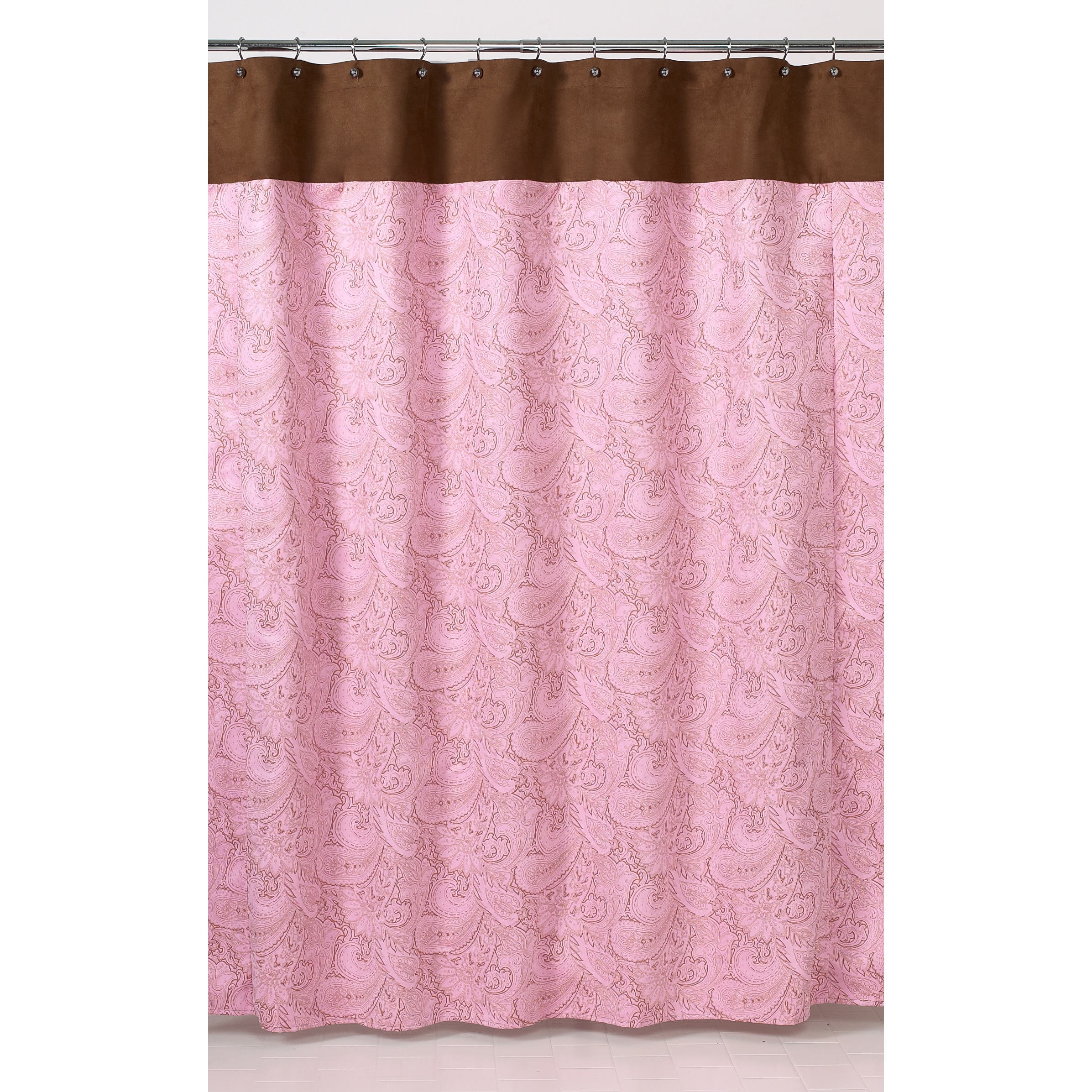 pink and brown shower curtain