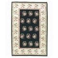 Nourison Hand-woven Mongol Kilim Black Wool Rug (5'6 x 8'6)
