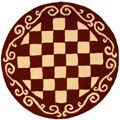 Safavieh Hand-hooked Diamond Burgundy/ Ivory Wool Rug (3' Round)