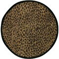 Hand-tufted Brown Leopard Animal Print Safari Wool Rug (8' Round)
