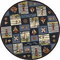 Safavieh Hand-hooked Nautical Blue Wool Rug (8' Round) - 8' Round